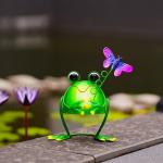 Multiple Metal Garden Ornaments Sculptures Rustproof Frogs By The Pond for sale