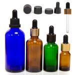 Green Blue 50ml 100ml Glass Dropper Bottle Cosmetic Packaging ODM for sale