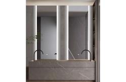 China Smart LED Hotel Bathroom Vanity Mirrors Wall Mounted Frameless Defogger Dimmer supplier