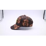 Unconstructed 7 Panels 52cm Printed Baseball Caps With Plastic Closure
