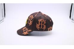 China Unconstructed 7 Panels 52cm Printed Baseball Caps With Plastic Closure supplier