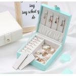Square Custom Printed Display Boxes For Luxury PU Leather Jewelry Set Arts And Crafts for sale
