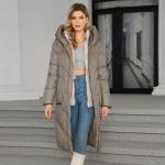 Detachable Lining Fashionable Thickened Down / Cotton Jacket, long women coat，for cold winter, hooked, warmest coat for sale