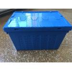 Attached Lid Mesh Body Plastic Storage Crates For Transportation