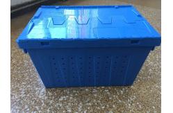 China Attached Lid Mesh Body Plastic Storage Crates For Transportation supplier