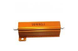 China 50w 8r Encased Wire Wound Resistor Case Golden Aluminum Shell Resistance supplier