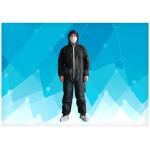 Black Color Disposable Clean Room Suits Bacteria Resistance For Lab / Clinic for sale