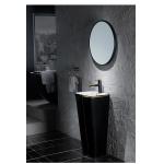 Ceramic 525*430*860mm Sanitary Ware Basin One Piece With Black Toilet for sale