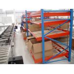Gravitational Rolling Fluent Carton Flow Rack , Blue Steel Storage Racks for sale