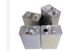 China Square Empty Engine Oil Tin Can 4L Petrol With Metal Cap supplier