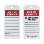 PVC Plastic Roll Safety Lockout Tags Legend  Out Of Service Do Not Remove This Tag  for sale