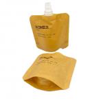 Custom Stand Up Bag Biodegradable Kraft Cosmetic Liquid Refill Spout Pouch for sale