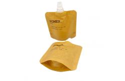 China Custom Stand Up Bag Biodegradable Kraft Cosmetic Liquid Refill Spout Pouch supplier
