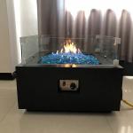 0.4m Square Propane Fire Pit Corten Steel Garden Table With Burner for sale