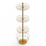 Toy Metal Baskets Display Rack Round Wire Shelves Spinner Floor Display Stand for sale