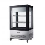 Four Side Upright Glass Door Freezer 350L Ventilated Cooling R404a for sale