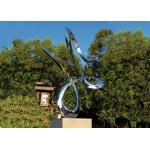 Modern Landscape Polished Stainless Steel Sculpture , Abstract Garden Sculpture for sale