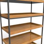 Stores Point Of Sales Displays Wooden Tray Salad Display Stand With Wheels