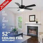 Remote Control LED Ceiling Fan with Black MDF Blades and Energy-Saving LED Lighting for sale