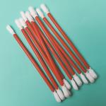 Dust Free Red PP Stick Double Ended Microfiber Cleanroom Swab For Factory Cleaning for sale