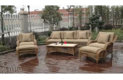 China 6pcs half round rattan sofa set supplier