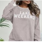 Casual Printed Crew Neck Sweatshirts Embroidered Women Pullover Sweatshirt for sale