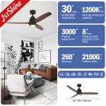 Solid Wood Ergonomic Remote LED Ceiling Fan With Dimmable DC Motor