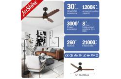 China Solid Wood Ergonomic Remote LED Ceiling Fan With Dimmable DC Motor supplier