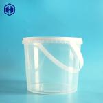 Round IML Bucket Food Grade Candies Clear Cylinder Container With Cap for sale