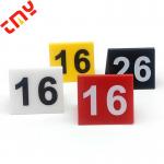 Custom V-Shape Clear Wedding Party Table Number Stands Restaurant Acrylic Pizza Table Stand Display Holder for sale