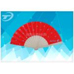 Wooden Folding Hand Fans with Full Color Printed Fabric Heat Transfer printed for sale