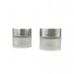 10g Frosted Cosmetic Glass Jar Cream Diameter 3.5cm Clear Color White Lid for sale