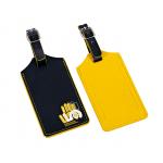 Rectangle PU / Aluminum Luggage Tag Custom Print Fits Different Bags with Secure Buckle Strap for sale