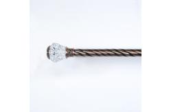 China Iron Curtain Twist Rods Sets With Crystal Caps Curtain Finials And Brackets supplier