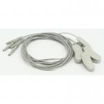 Pure Silver Ear - Clip EEG Cable 1 Pair 1.2m Din TPU Material With DIN1.5 Socket for sale