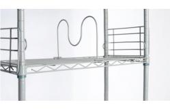China OEM 5 Tier Metal Wire Storage Shelves Painted Bookshelf Height Adjustable Black supplier