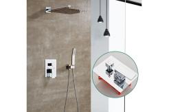 China Electroplate Matte Silver Concealed Bath Shower Mixer Tap supplier