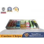 Transparent Acrylic Chip Box Poker Table Game Handle Chip Carrier for sale