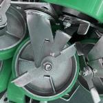 6 Inch Green Soft PU Wheels Side Lock Cast Iron Polyurethane Swivel Caster Wheels Heavy Duty OEM for sale