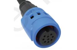 China M19 Connector 9pin Blue 5A Solder Overmolded Aluminum Alloy Shell Nylon IP67 supplier