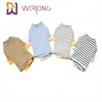 Summer Striped Black And White Plaid Dog Pajamas Customized Yarn Dyed for sale