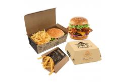 China Retangle Bleached Fast Food Disposable Burger Boxes Packing Custom Logo Printing supplier
