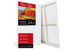 China 60x90cm Large Stretched Canvas Board Acid Free Cotton Primed Stretched Canvases supplier