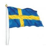 100% Polyester Dark Blue Swedish Flag With Plastic Hook Sweden Flag for sale
