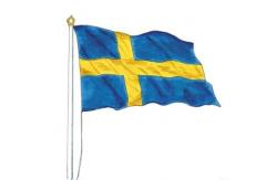 China 100% Polyester Dark Blue Swedish Flag With Plastic Hook Sweden Flag supplier
