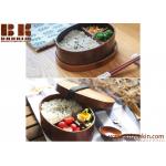 Japanese Bento Box Wooden Lunch Box Set + Chopsticks+Spoon+Box Belt+Wrapping Bag Included 2 Colors for sale