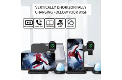 China Desktop 4 In 1 15W Multi Function Wireless Charger Night Light Station supplier