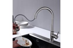 China Single Hole High Arc Kitchen Faucet Mixer 360 Degree Rotating Spout IPX5 supplier