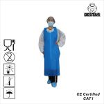 Custom XXL Blue TPE Full Sleeve Disposable Apron For Food Processing for sale
