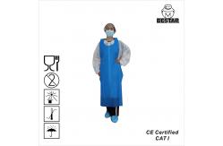 China Custom XXL Blue TPE Full Sleeve Disposable Apron For Food Processing supplier